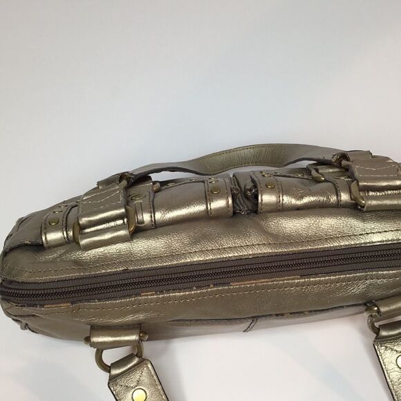 Fossil Leather dark gold Studded handbag buckle - Picture 7 of 8